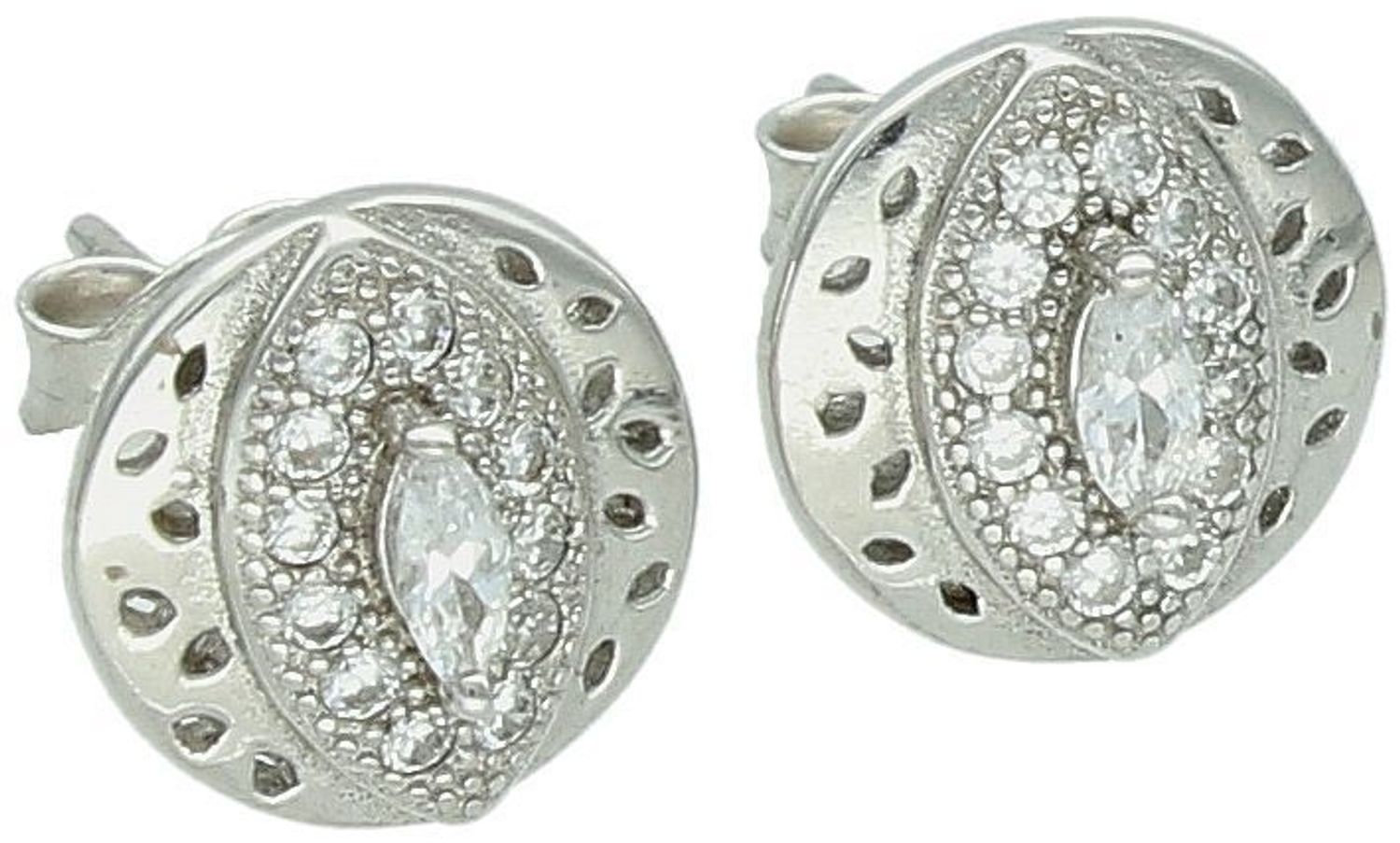 Delikatne kolczyki srebrne 925 — okrągłe, zdobione cyrkoniami. Wielkość 1 cm, waga 2,30 g, zapięcie na sztyft. Minimalistyczna elegancja na co dzień.1.jpg