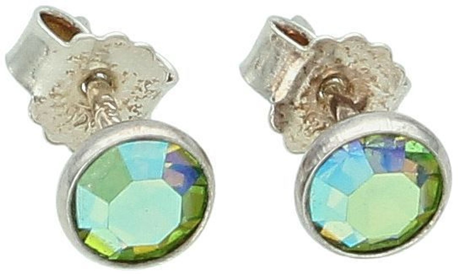 Kolczyki srebrne 925 z opalizującym kryształem Swarovski. Model DIA-KLC-6858-925, 6 mm, zapięcie na sztyft. Elegancja i blask w jednym!1.jpg