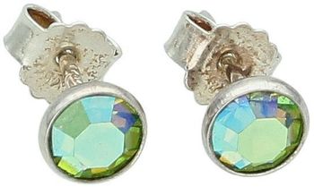 Kolczyki srebrne 925 z opalizującym kryształem Swarovski. Model DIA-KLC-6858-925, 6 mm, zapięcie na sztyft. Elegancja i blask w jednym!1.jpg