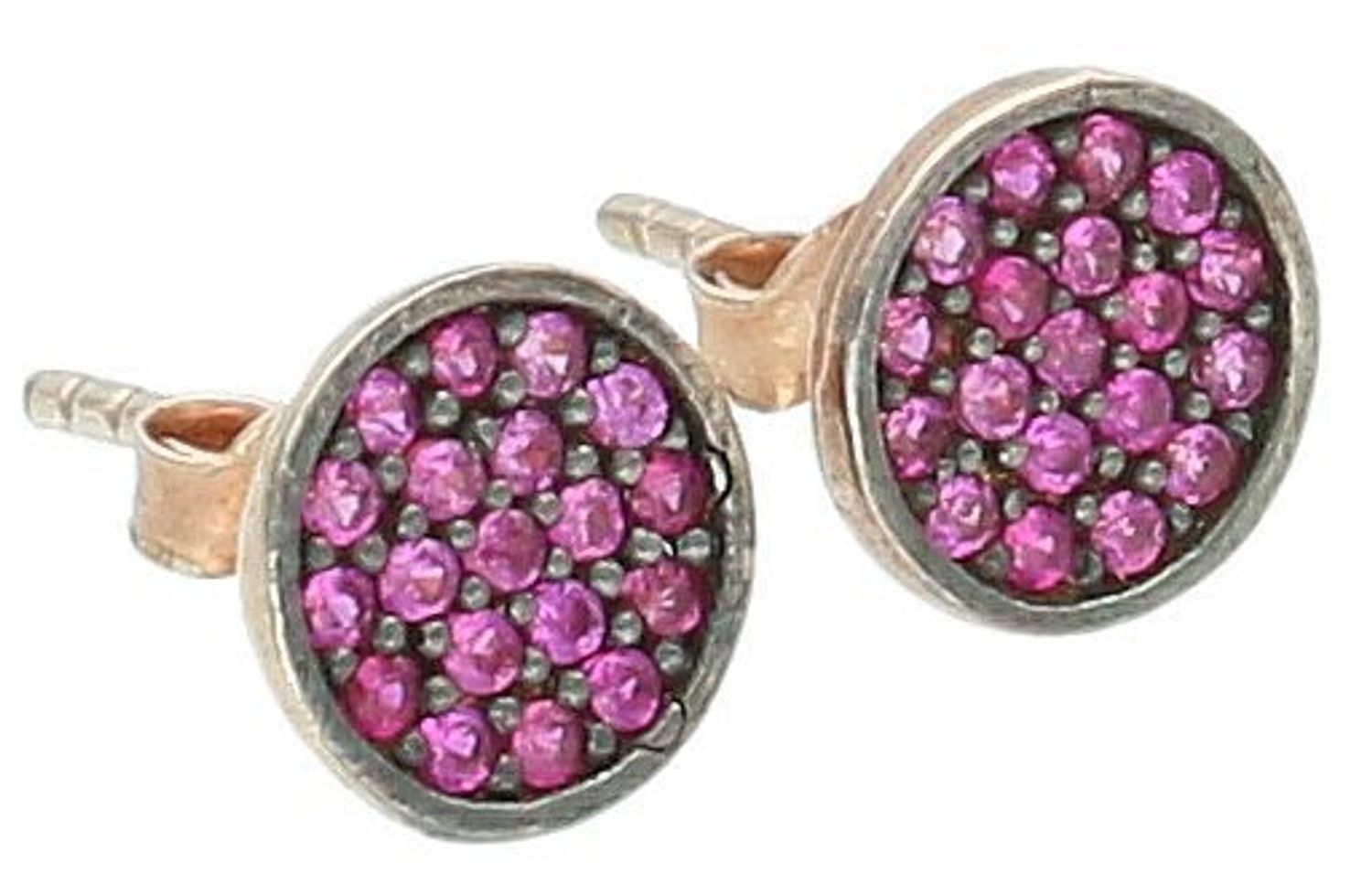 Kolczyki srebrne z różowymi cyrkoniami kolor różowego złota DIA-KLC-6859-925.jpg