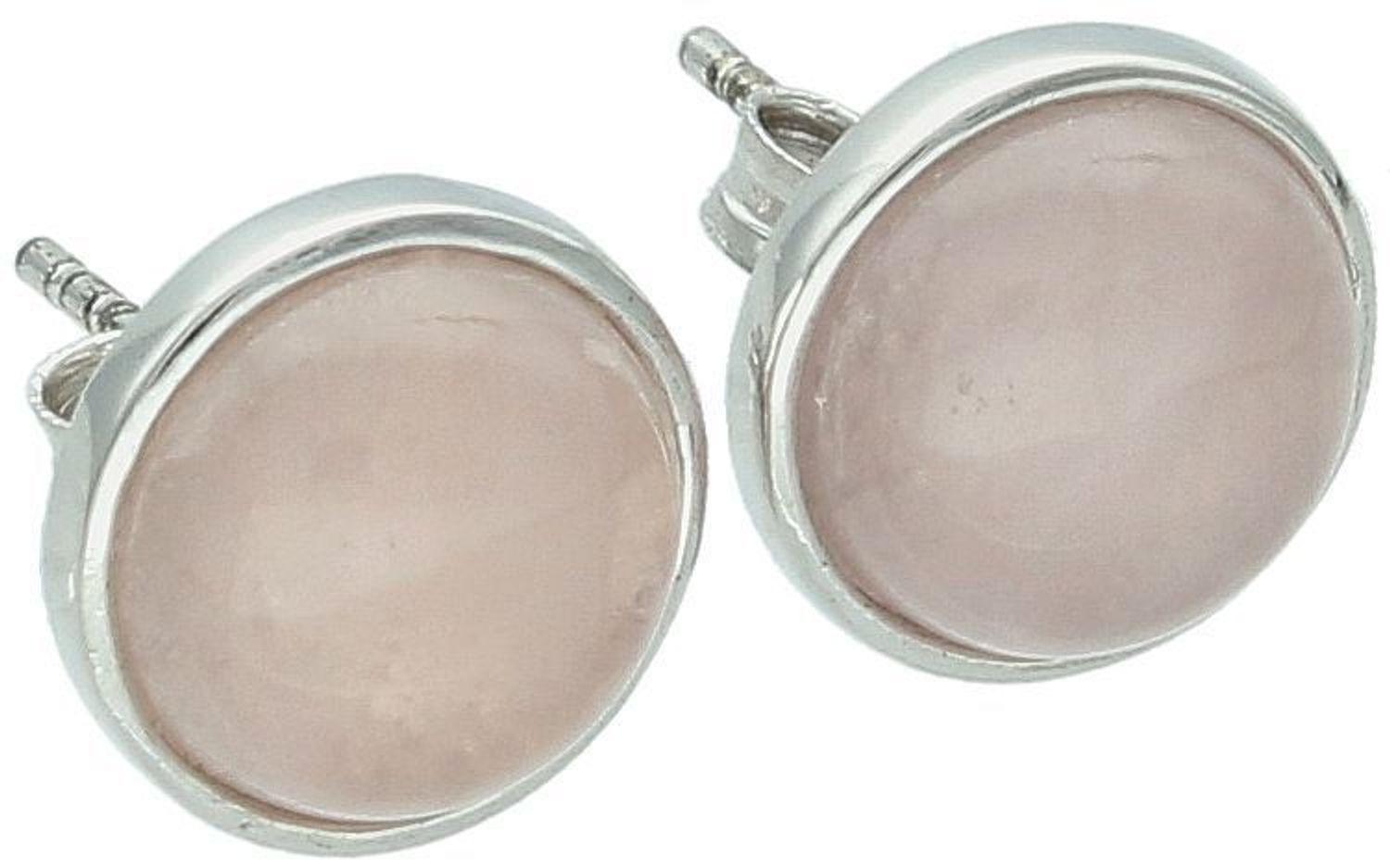 Kolczyki damskie srebrne okrągłe kwarc różowe próba 925, DIA-KLC-6866-925.jpg