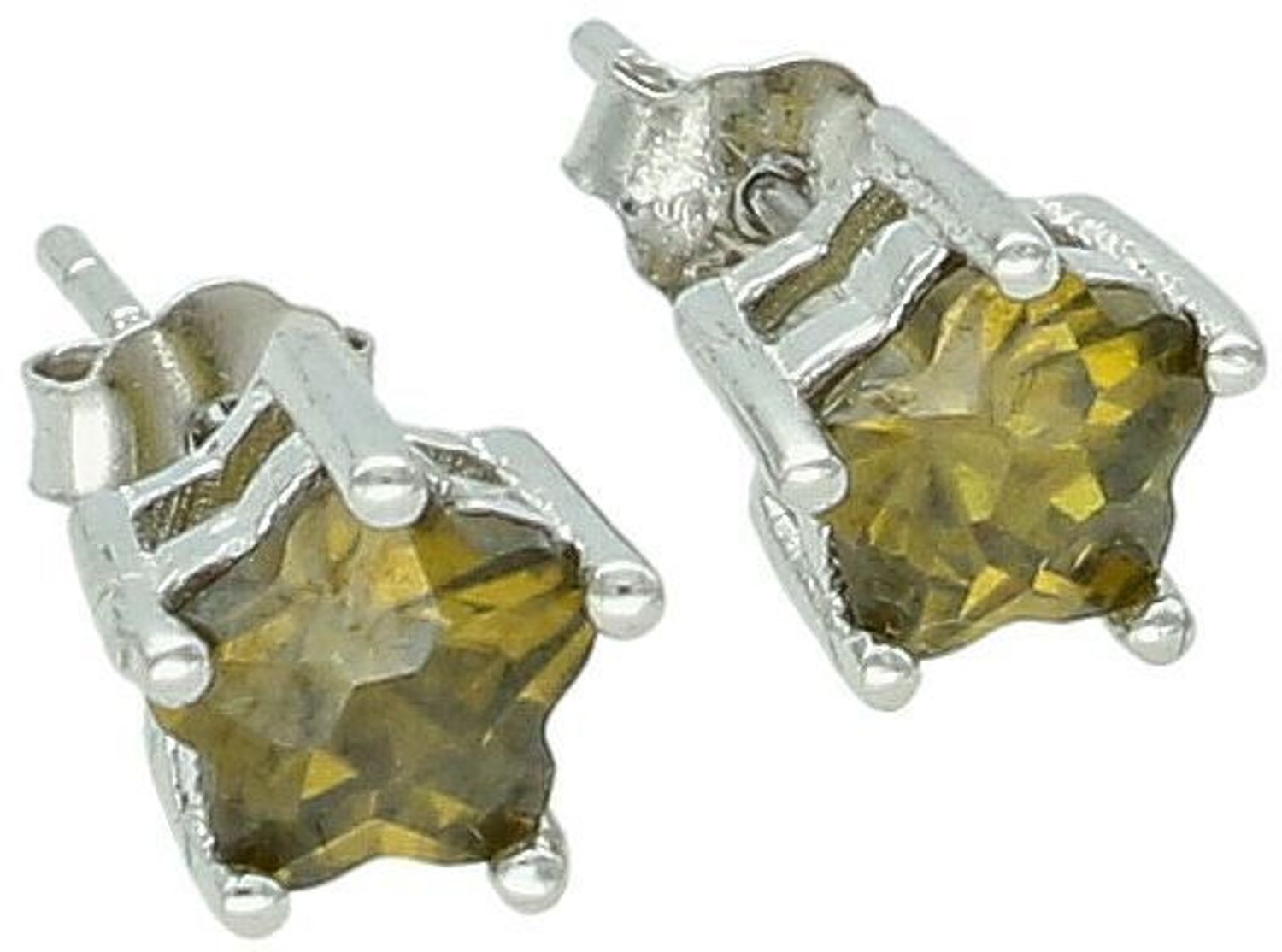 Srebrne kolczyki zielone gwiazdki wkrętki, DIA-KLC-6867-925.jpg