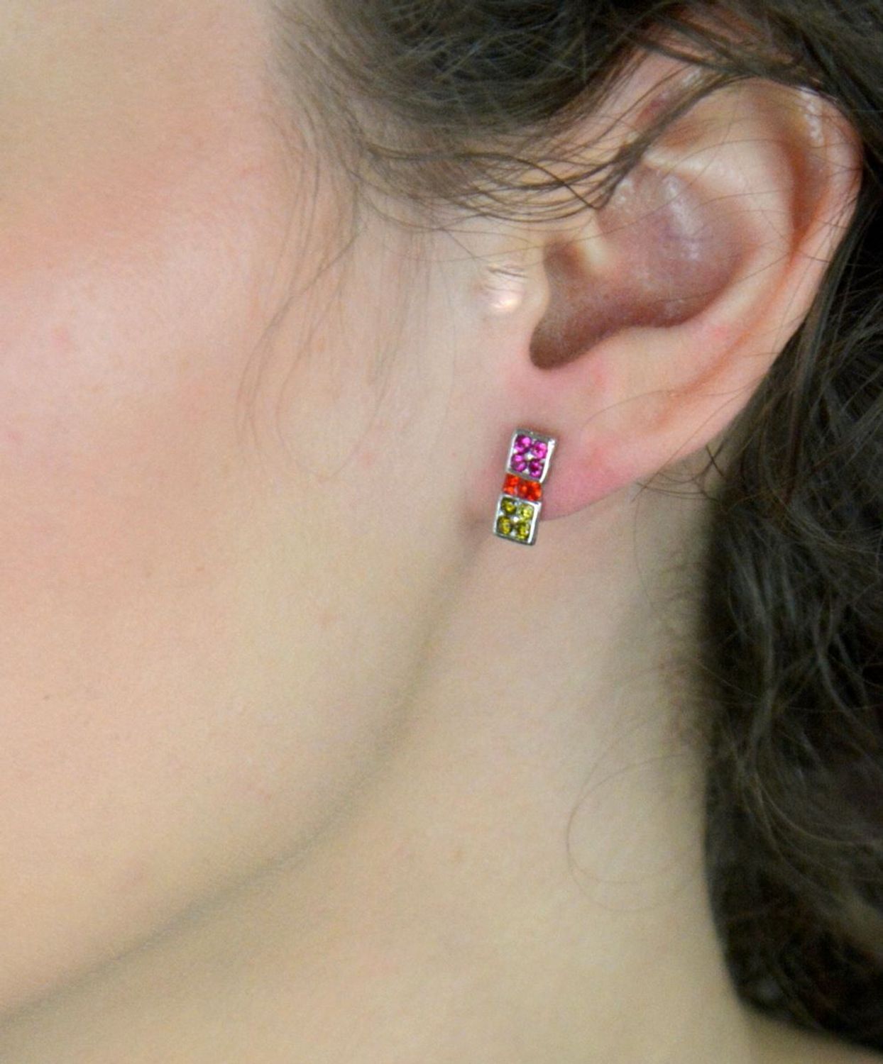 Kolczyki srebrne kolorowe prostokąty wkrętki 925, DIA-KLC-6869-925.jpg