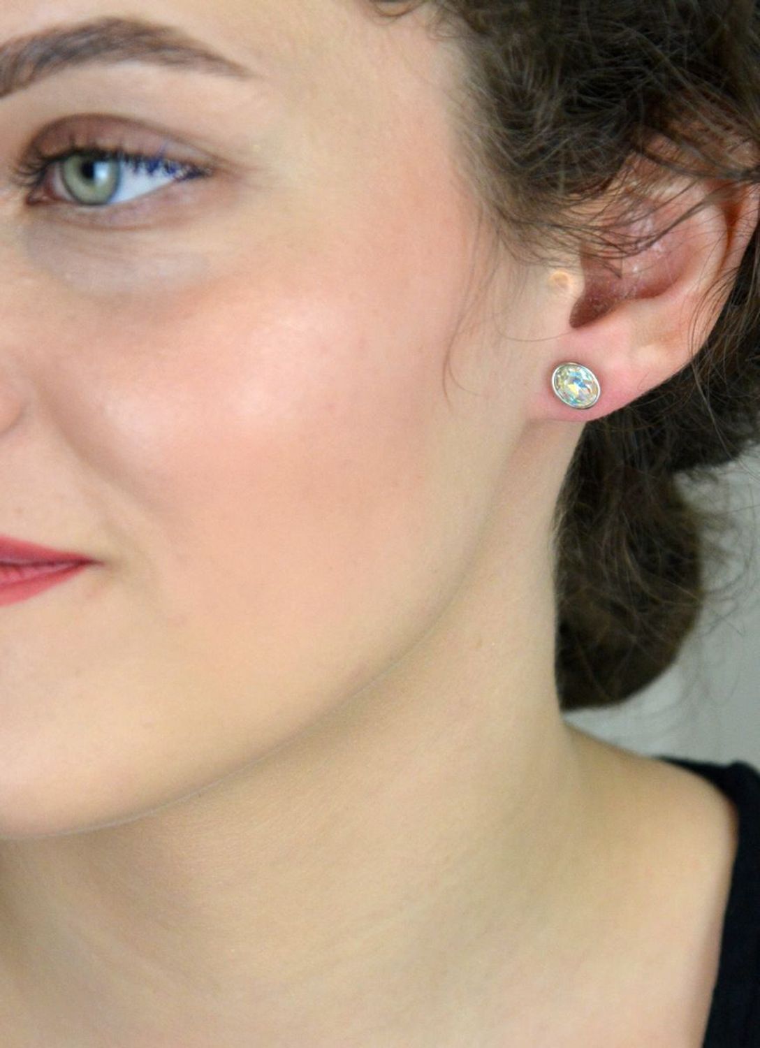 Kolczyki srebrne białe kryształki Swarovski 925, DIA-KLC-6870-925....jpg