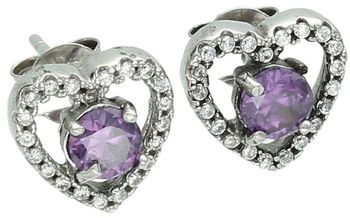 Kolczyki srebrne 925 DIA-KLC-6886-925 – serca z fioletową i białą cyrkonią, 1 cm.jpg