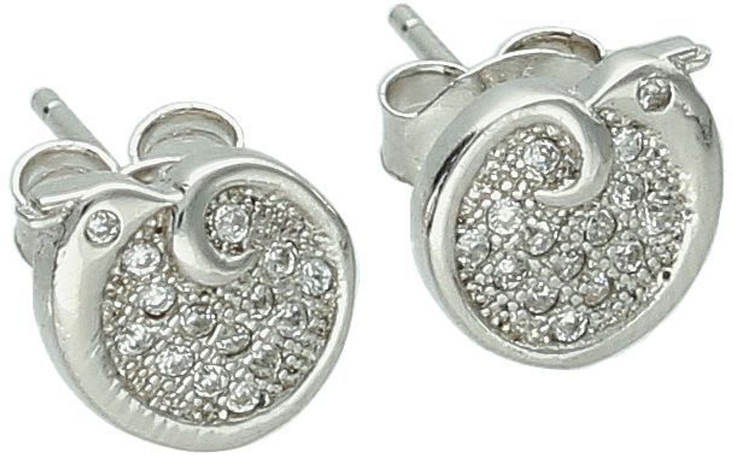 Stylowe kolczyki damskie o wadze 1,80 g i wymiarach 1x8 cm. Zdobione cyrkoniami, zapięcie na sztyft. Idealne na prezent lub wieczorne wyjście. Kup już dziś!1.jpg