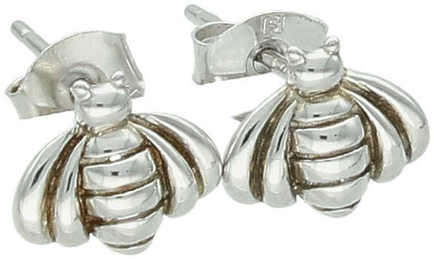 Urocze kolczyki srebrne próby 925 w kształcie pszczółek, model DIA-KLC-6898-925. Zapięcie na sztyft, rozmiar 8 mm, waga 0,90 g. Delikatna i modna biżuteria na co dzień lub prezent.1.jpg