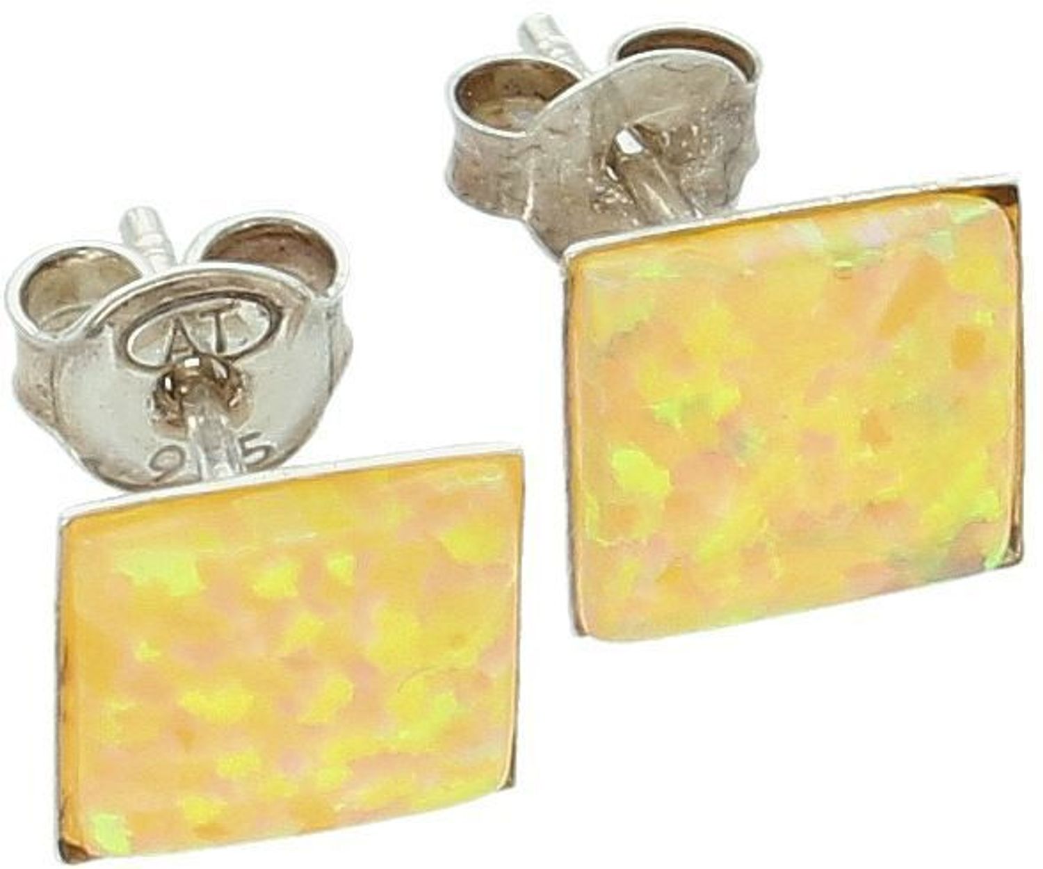 Srebrne kolczyki damskie próby 925 z żółtym kamieniem syntetycznym. Małe, lekkie i wygodne – idealne na co dzień. Sprawdź model DIA-KLC-6902-925!1.jpg