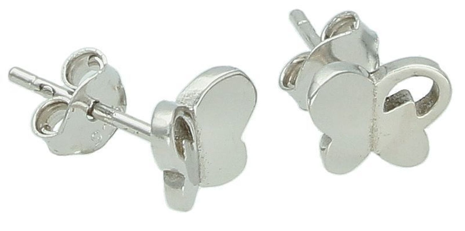 Kolczyki srebrne motylki na sztyft, próba 925 DIA-KLC-6686-925.  Dziecięca srebrna biżuteria będzie idealnym pomysłem na prezent. Kolczyki dla dziewczynki. Kolczyki srebrne wkrętki. 1.jpg