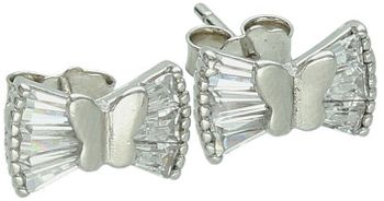 Kolczyki damskie srebrne próby 925 – DIA-KLC-6934-925. Motylki ozdobione cyrkonią, zapięcie na sztyft, wymiary 1,0 cm x 6 mm, waga 1,80 g. Delikatne i eleganckie – idealne na prezent.1.jpg