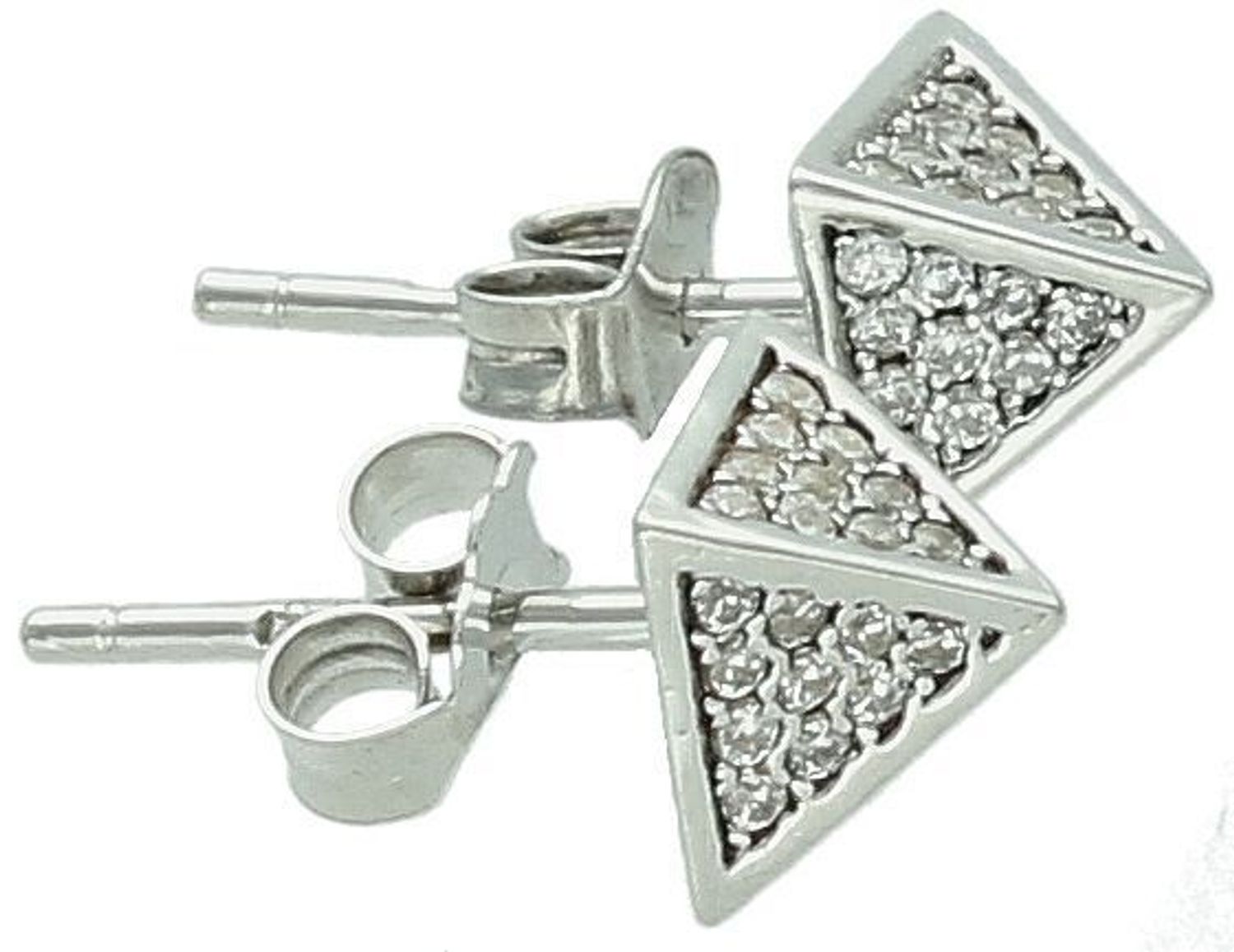 Srebrne kolczyki damskie piramidki z cyrkoniami  DIA-KLC-6958-925 Kolczyki piramidki z cyrkoniami na sztyft. Srebrne kolczyki o nietypowym kształcie wykonano z najwyższej jakości srebra próby 92.jpg