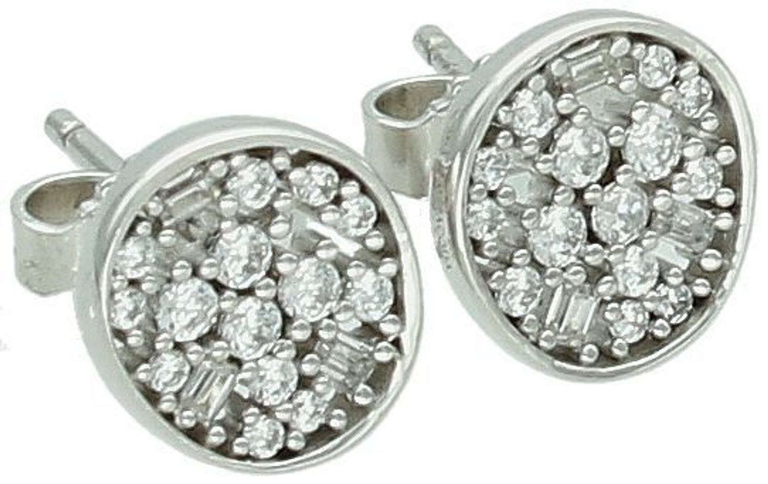 Kolczyki srebrne w cyrkonie próba 925, DIA-KLC-6960-925 Wykonane z najwyższej jakości srebra próby 925, wyróżniają się trwałością oraz pięknym, lśniącym wykończeniem.1.jpg