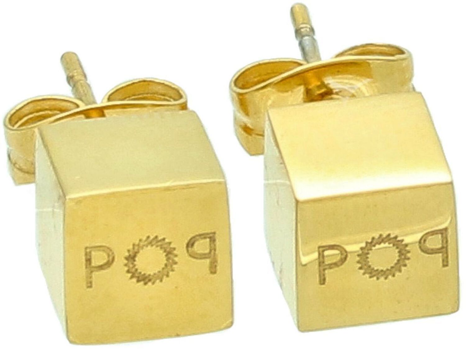 Kolczyki stalowe pozłacane Kostki DIA-KLC-6973-STALNowoczesne, minimalistyczne kolczyki wykonane z wysokiej jakości stali szlachetnej, pokrytej elegancką warstwą złota. Ich 1.jpg