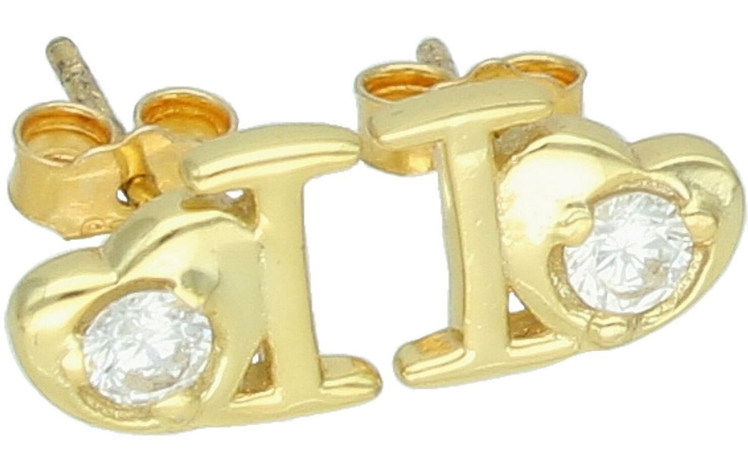 Kolczyki srebrne 925 DIA-KLC-6974-925 – pozłacane serca z cyrkonią, wielkość 8 mm, waga 1,30 g. Subtelna i romantyczna biżuteria – idealna na prezent.1.jpg