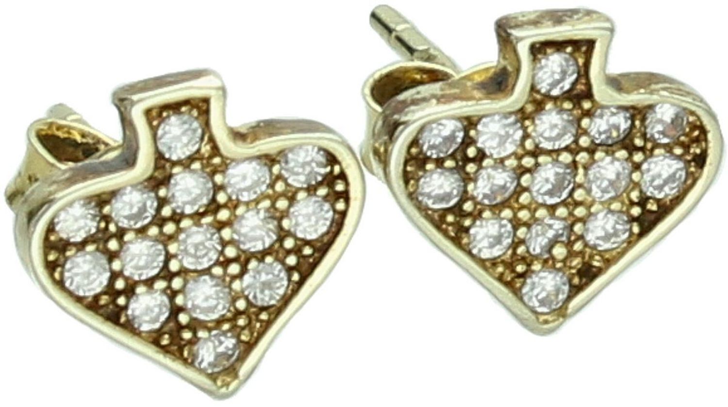 Wyjątkowe pozłacane kolczyki ze srebra próby 925 z motywem pika i błyszczącą cyrkonią. Elegancka, symboliczna i nowoczesna biżuteria dla kobiet.1.jpg