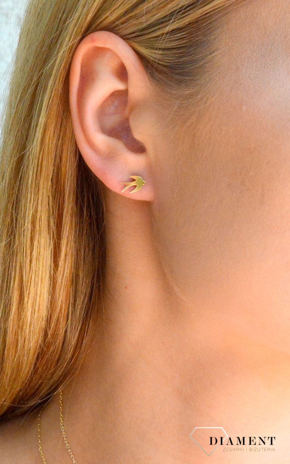 Srebrne kolczyki damskie 925 jaskółki pozłacane na sztyft DIA-KLC-6993-925. Srebrne kolczyki damskie. Kolczyki srebrne na sztyft. Kolczyki srebrne jaskółki. Srebrne kolczyki pozłacane wkrętki na prezent..jpg