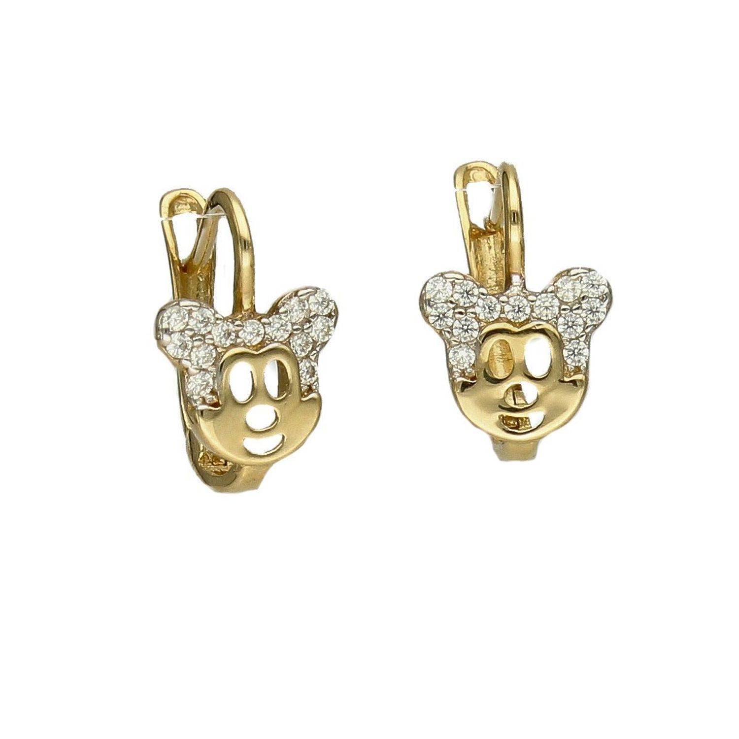 Złote kolczyki 585 Myszka Minni DIA-KLC-2631-585.jpg