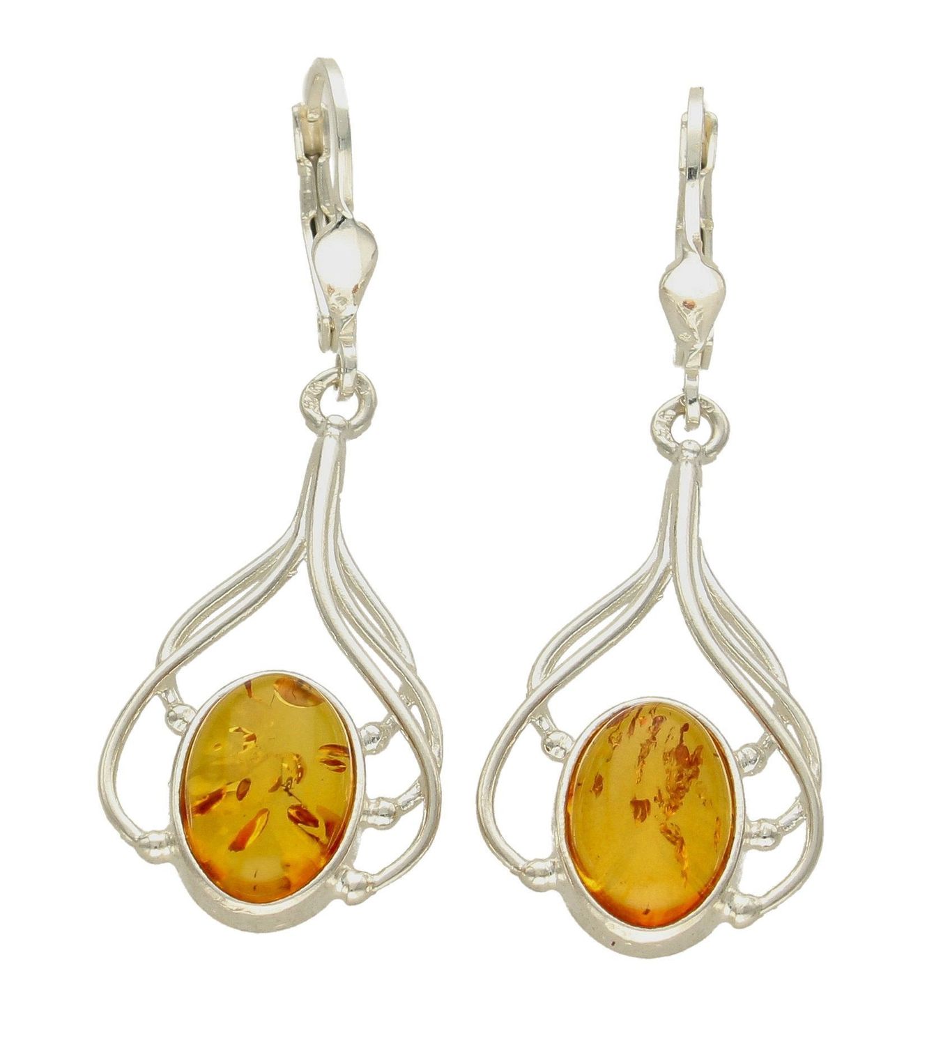 Kolczyki srebrne wiszące z owalnym  bursztynem bałtyckim DIA-KLC-7082-925.  Kolczyki wiszące srebrne. Kolczyki srebrne na bigiel. Bursztyn bałtycki. Kolczyki srebrne z bursztynem. Kolczyki srebrne idealne na prezent..jpg