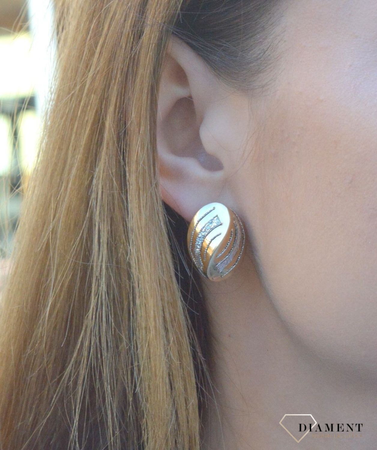 Złote kolczyki 585 owalne z białym złotem DIA-KLC-7555-585.jpg