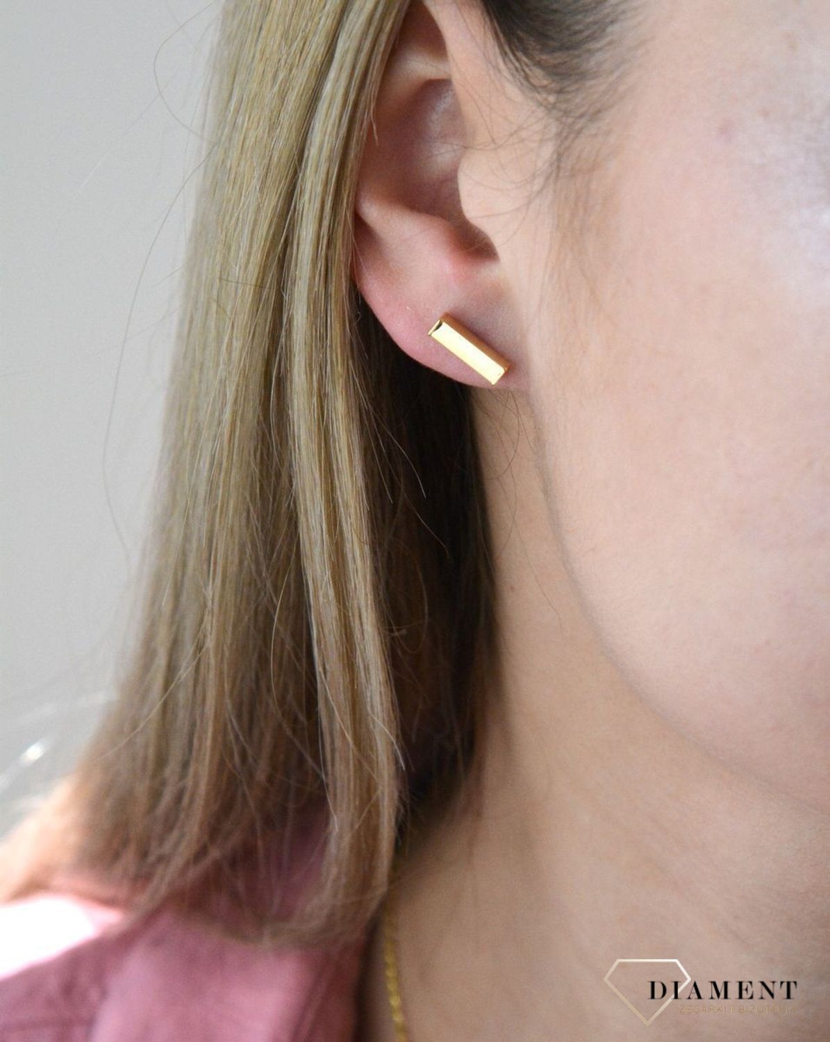 Złote kolczyki 585 prostokątne blaszki DIA-KLC-7563-585.jpg