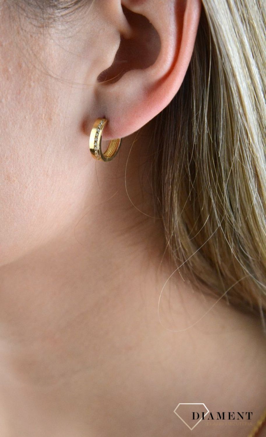 Złote kolczyki koła 585 z cyrkonią DIA-KLC-7578-585.jpg