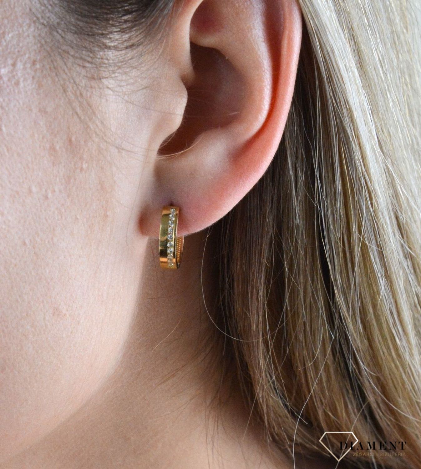 Złote kolczyki koła 585 z cyrkonią DIA-KLC-7578-585.jpg