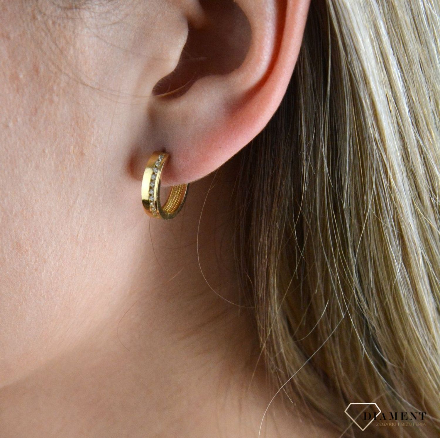 Złote kolczyki koła 585 z cyrkonią DIA-KLC-7578-585.jpg