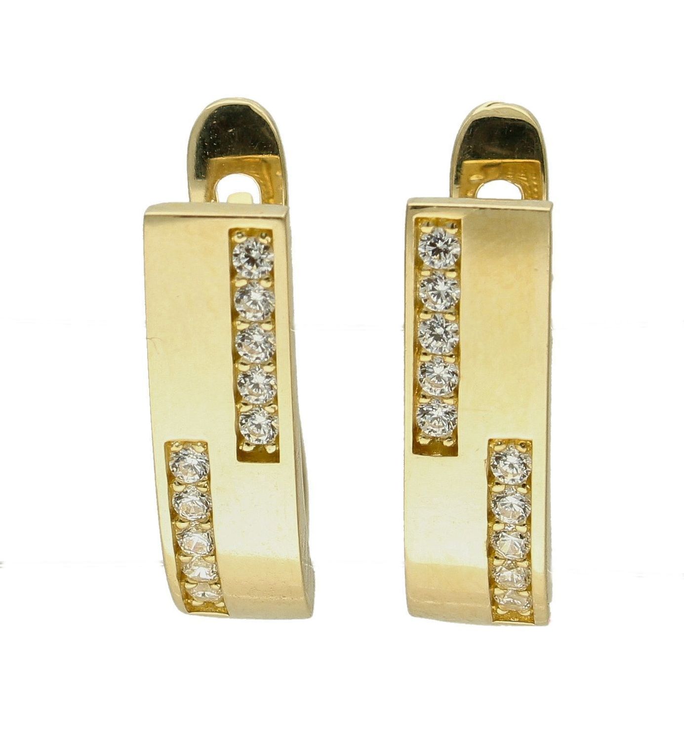 Złote kolczyki 585 z błyszczącą cyrkonią DIA-KLC-7580-585.jpg