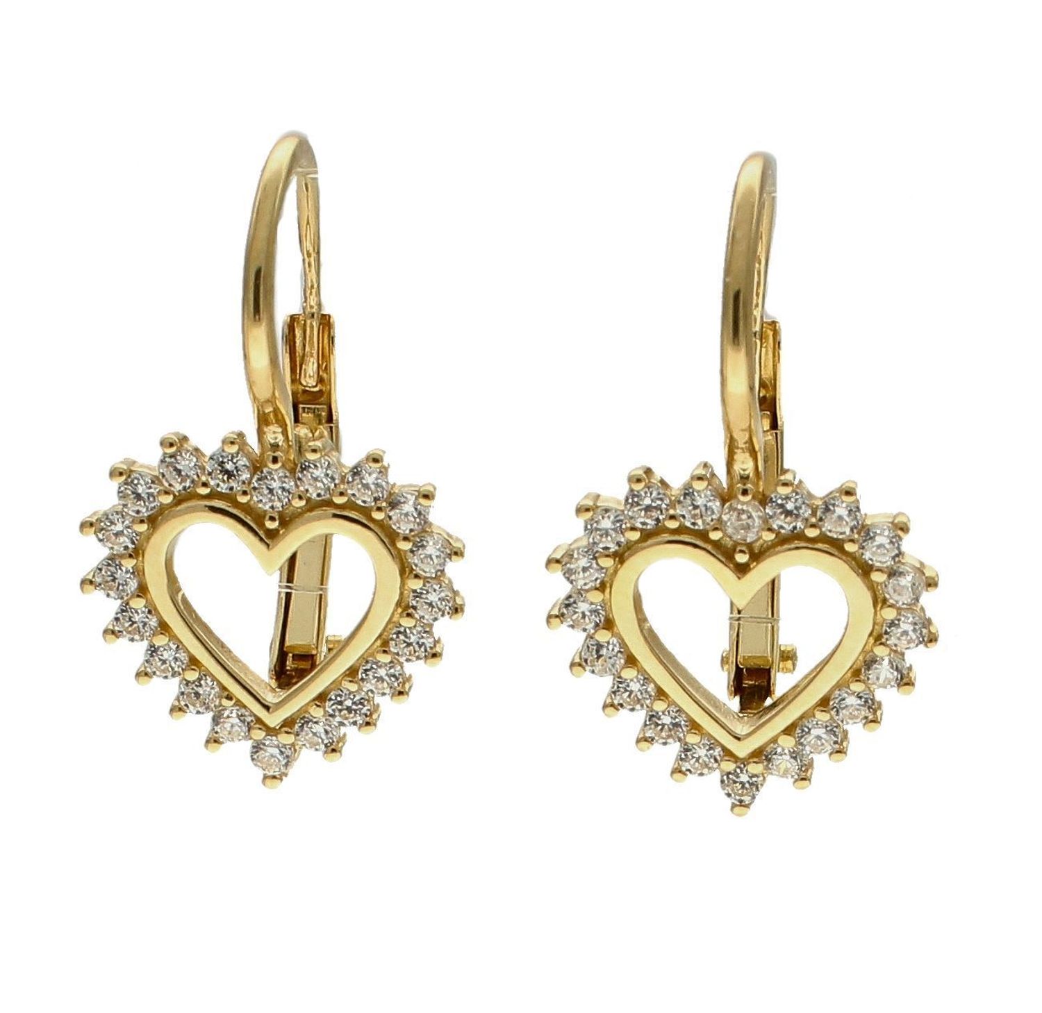 Złote kolczyki 375 damskie serduszka z cyrkoniami DIA-KLC-7752-375. Cudowne, błyszczące idealnie wykończone złote kolczyki. Kolczyki z wygodnym zapięciem bigiel angielski- bardzo wygodne i klasyczne zapięcie. Kolczyki można p.jpg