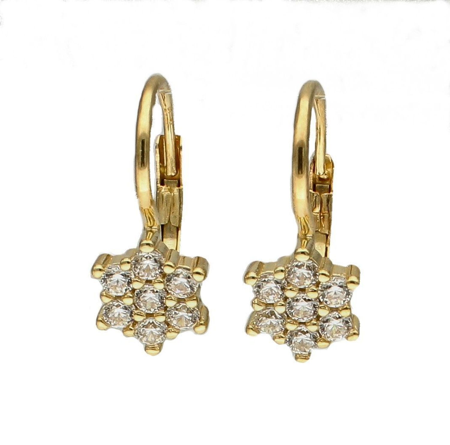 Złote kolczyki 375 wiszące kwiatki z cyrkoniami DIA-KLC-7754-375. Kolczyki z wygodnym zapięciem bigiel angielski- bardzo wygodne i klasyczne zapięcie. Kolczyki można połączyć z pozostała biżuterią i stworzyć modne sety. Kolczy.jpg