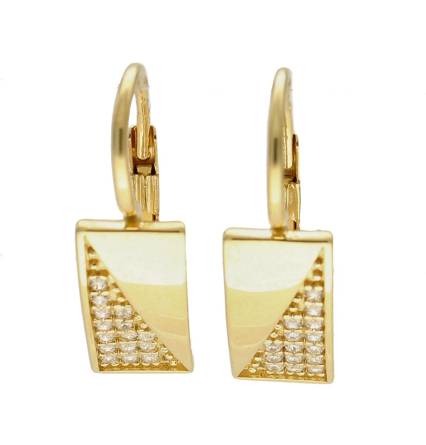 Złote kolczyki 375 wiszące prostokąty z cyrkoniami DIA-KLC-7762-375. Kolczyki z wygodnym zapięciem bigiel angielski- bardzo wygodne i klasyczne zapięcie. Kolczyki można połączyć z pozostała biżuterią i stworzyć modne sety. Kol.jpg