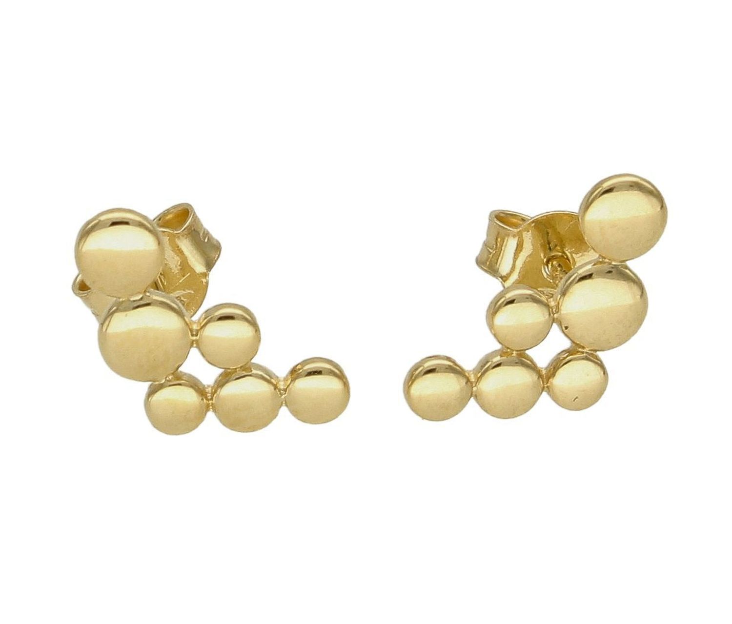 Złote kolczyki 375 wzór połączonych kropek DIA-KLC-7770-375. Minimalistyczna biżuteria zapinana na wygodne zapięcie na sztyft, doda subtelnego blasku stworzonej stylizacji. Tego typu kolczyki, pięknie się będą prezentowały sam.jpg