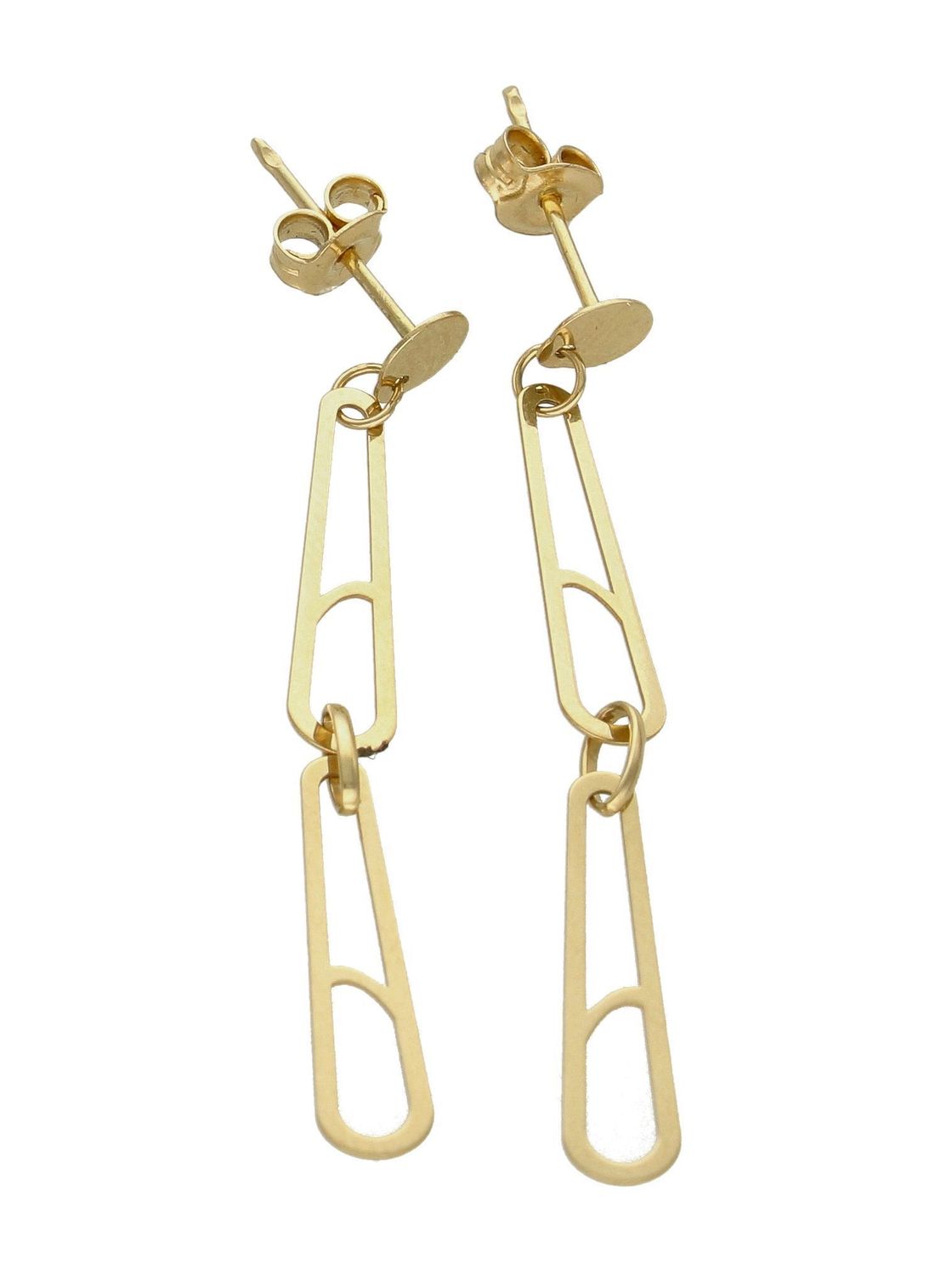 Złote kolczyki 375 wiszące podłużne oczka DIA-KLC-7837-585.  Piękne i kobiece kolczyki idealnie ozdobią każdą stylizację. Doskonałe na prezent. Kolczyki mają wagę około 1,44 gram. Wygodne i bezpieczne zapięcie sztyft.jpg