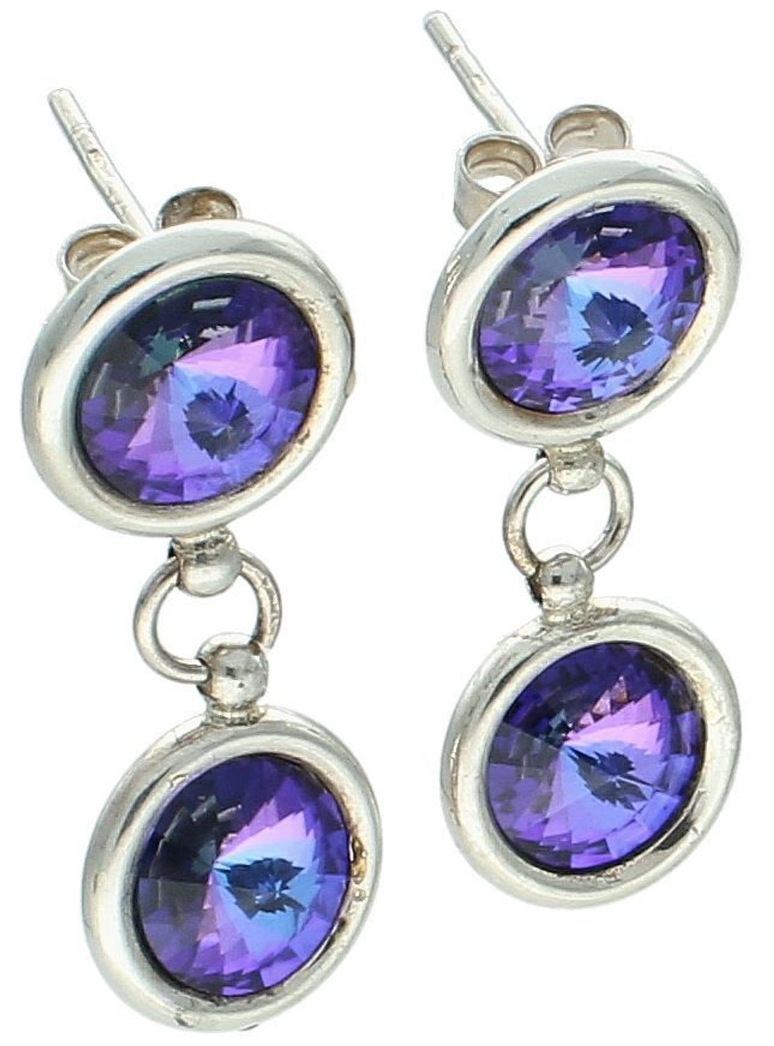 Srebrne kolczyki duże wiszące fioletowe cyrkonie DIA-KLC-8188-925.jpg