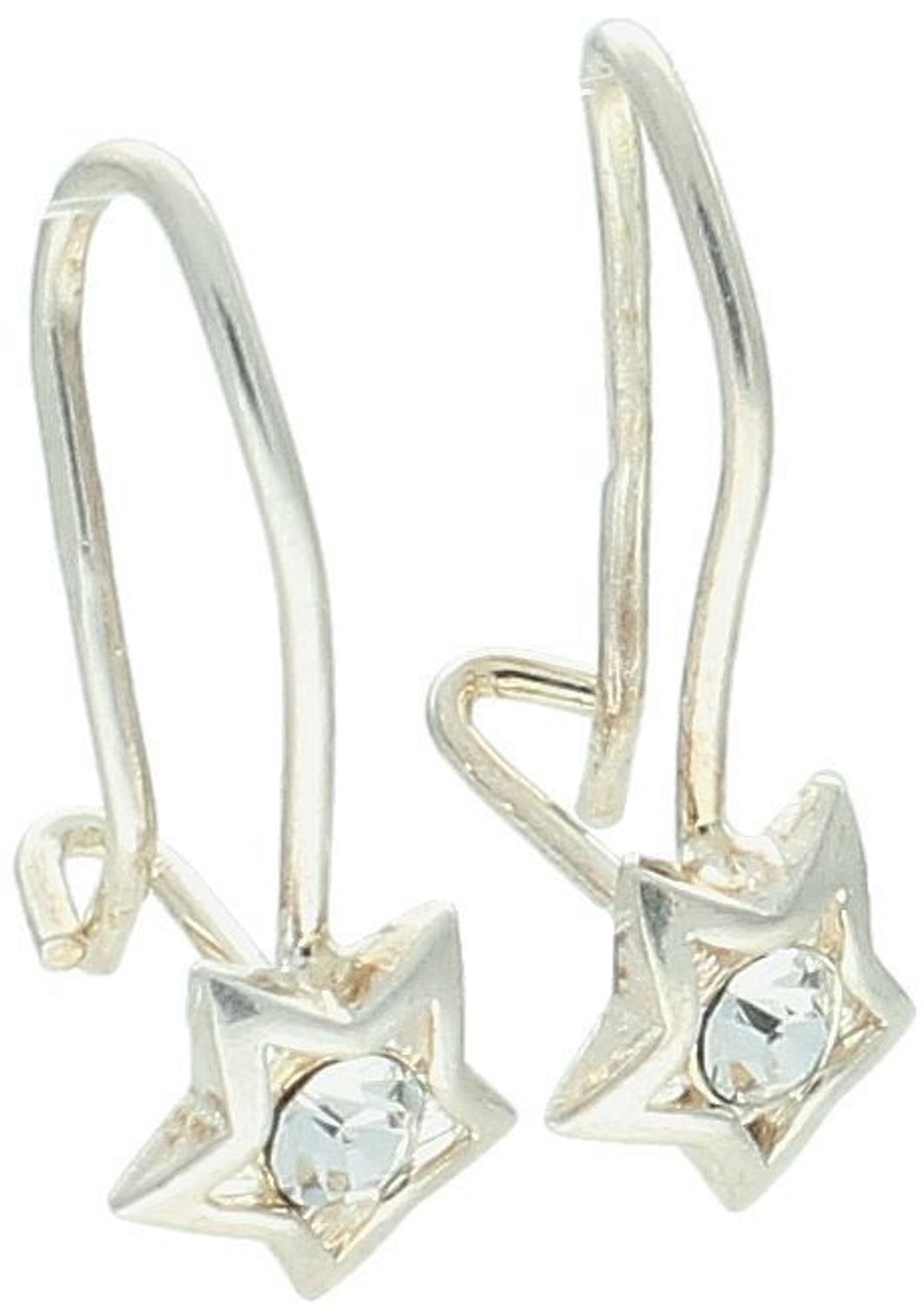 Kolczyki dziecięce srebrne 925 z wiszącą gwiazdką zdobioną cyrkonią. Model DIA-KLC-8191-925, długość 1,7 cm, waga 0,80 g, bezpieczne zapięcie bigiel. Idealne dla dziewczynki.1.jpg