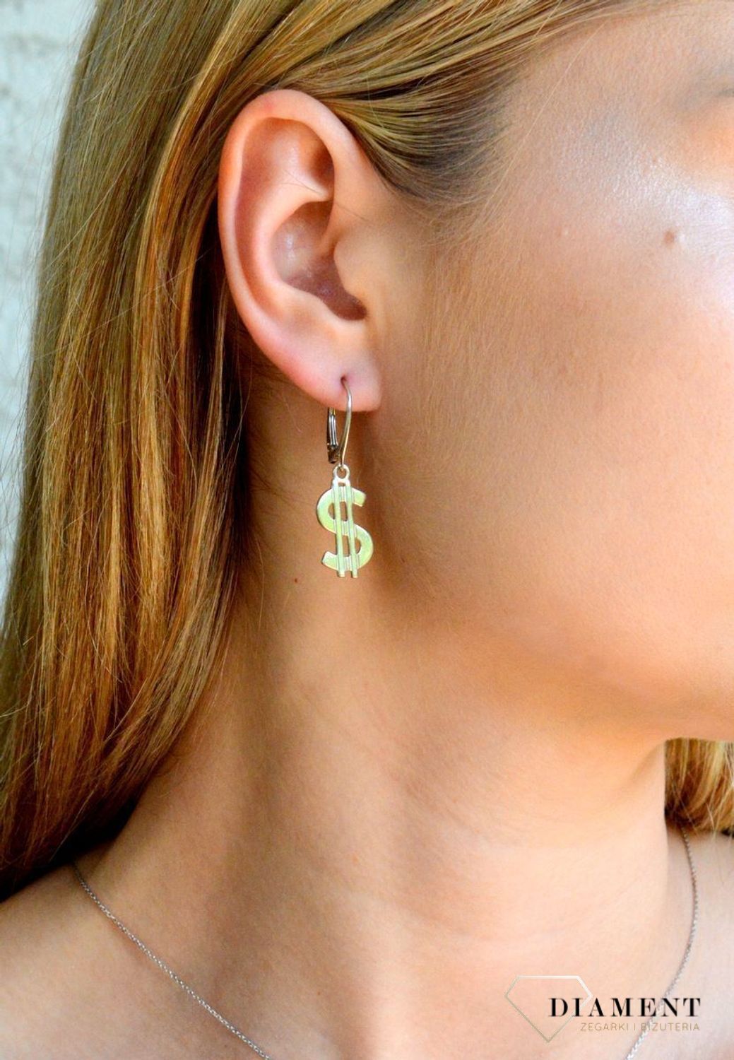 Srebrne kolczyki damskie 925 wiszące Dolarki DIA-KLC-8194-925. Srebrne kolczyki damskie. Srebrne kolczyki wiszące. Kolczyki srebrne z wiszącym dolarem. Kolczyki na bigiel idealne na prezent..jpg