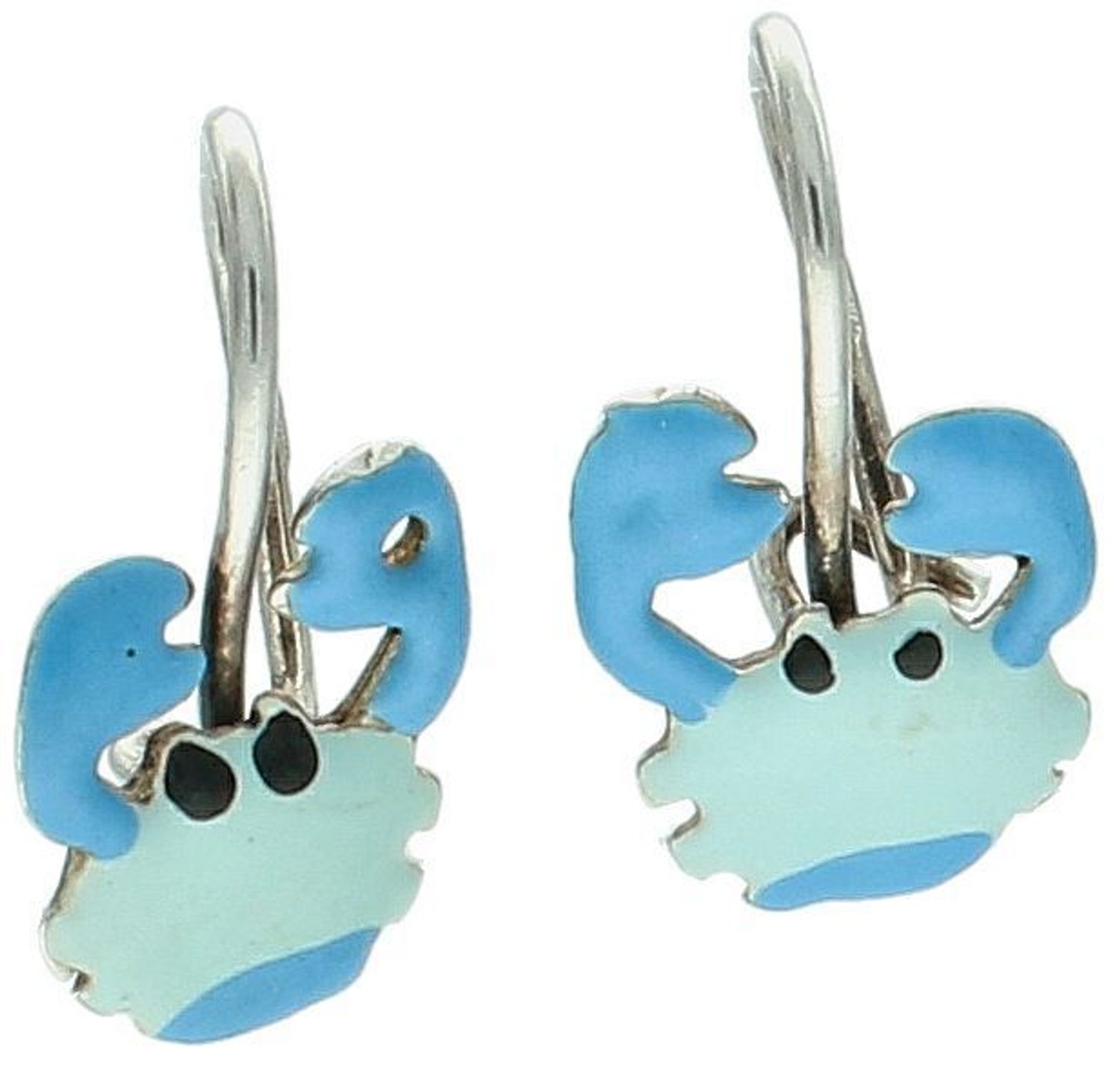 Srebrne kolczyki dziecięce niebieskie kraby z emalii  Pr. 925  1,4 cm DIA-KLC-8212-925 Urocze kolczyki dla dzieci w kształcie krabów, wykonane ze srebra 925 i pokryte niebieską emalią. Lekkie i.jpg