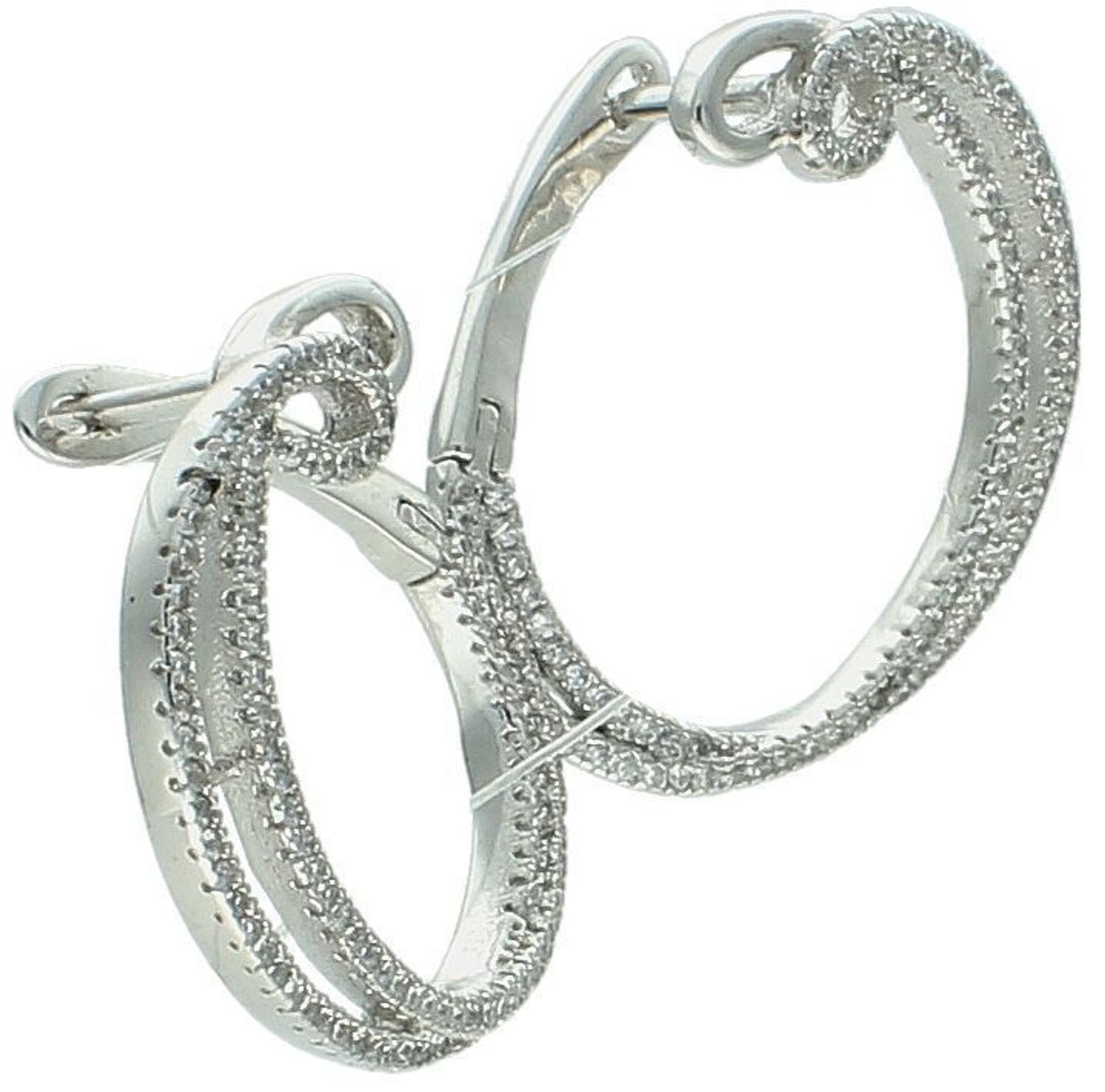 Srebrne kolczyki z cyrkoniami Geometryczne Kształty Księżyce DIA-KLC-8218-925.jpg