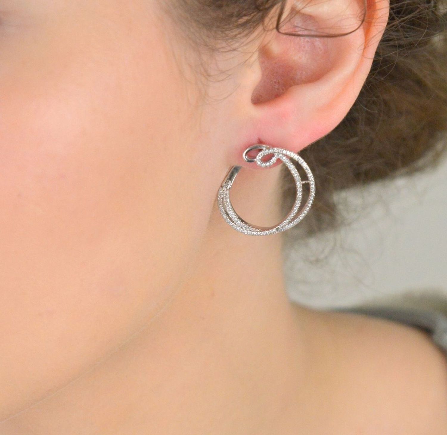 Srebrne kolczyki z cyrkoniami Geometryczne Kształty Księżyce DIA-KLC-8218-925.jpg