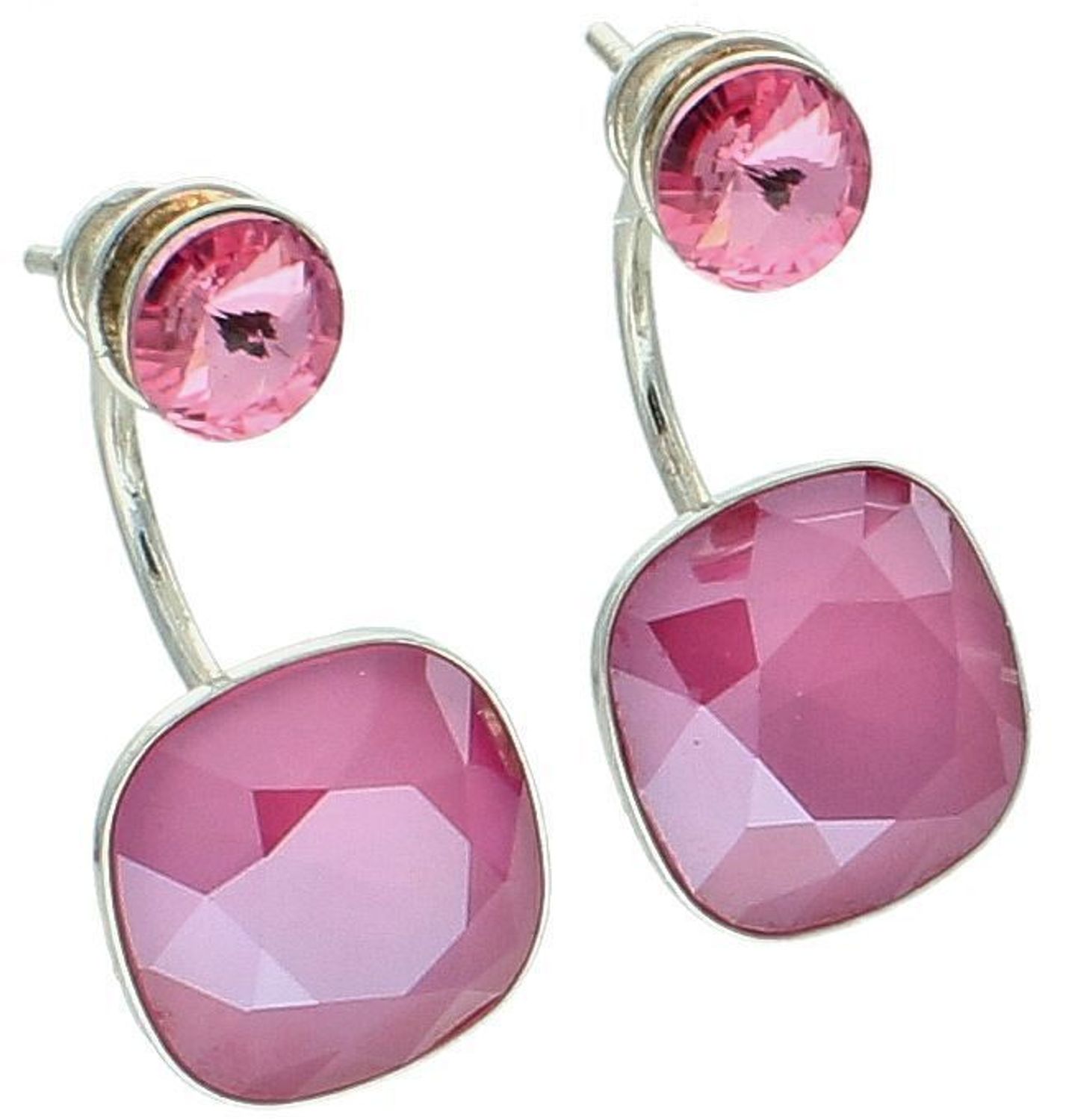 Eleganckie kolczyki damskie wiszące wykonane ze srebra próby 925, zdobione fioletową cyrkonią. Długość 2,4 cm, szerokość 1,2 cm, waga 5,30 g, zapięcie na sztyft.1.jpg