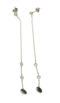 Kolczyki srebrne łańcuszki z kryształami Swarovski 925 DIA-KLC-8253-925.jpg
