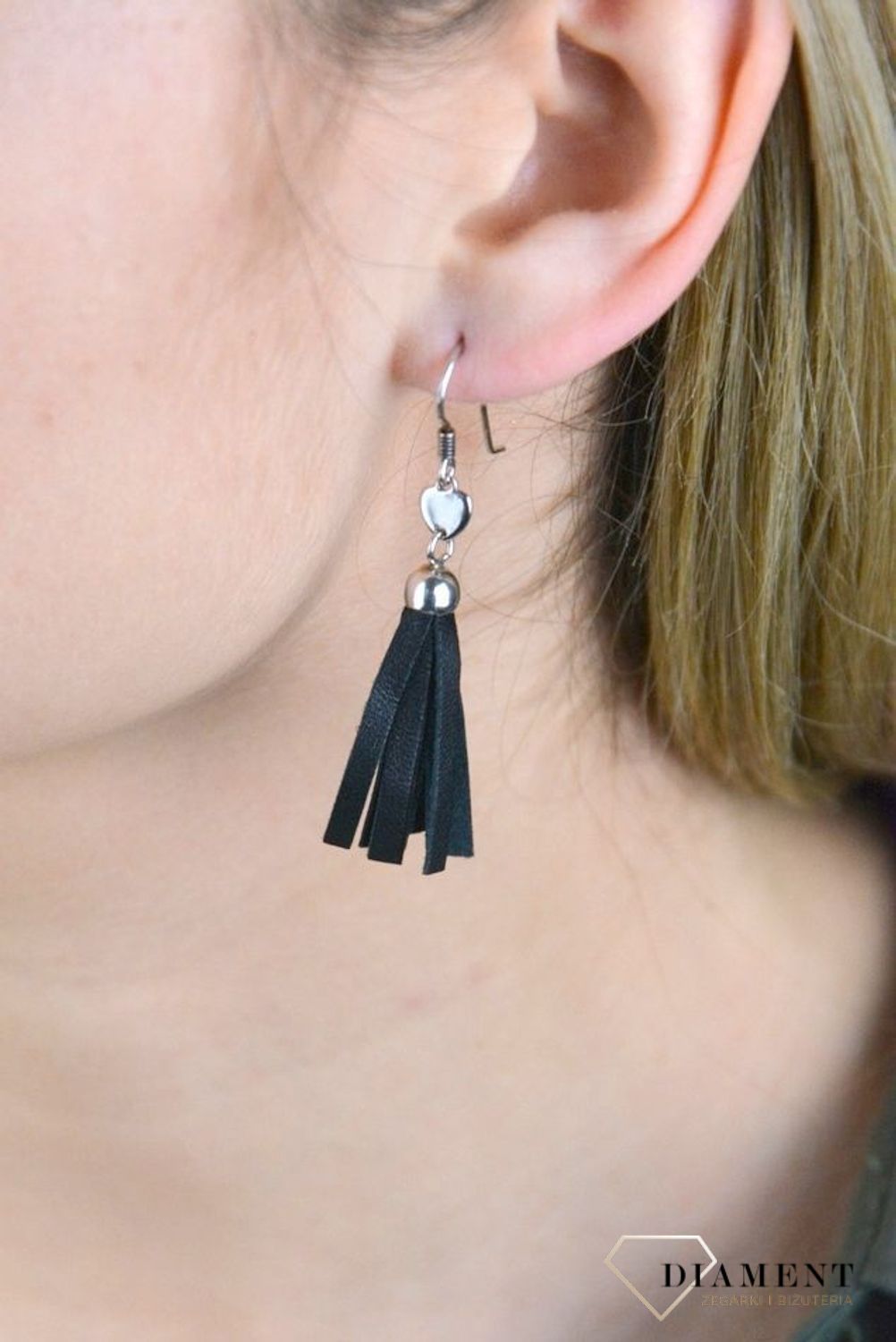 Kolczyki srebrne wiszące chwosty frędzle czarne DIA-KLC-8265-925.jpg