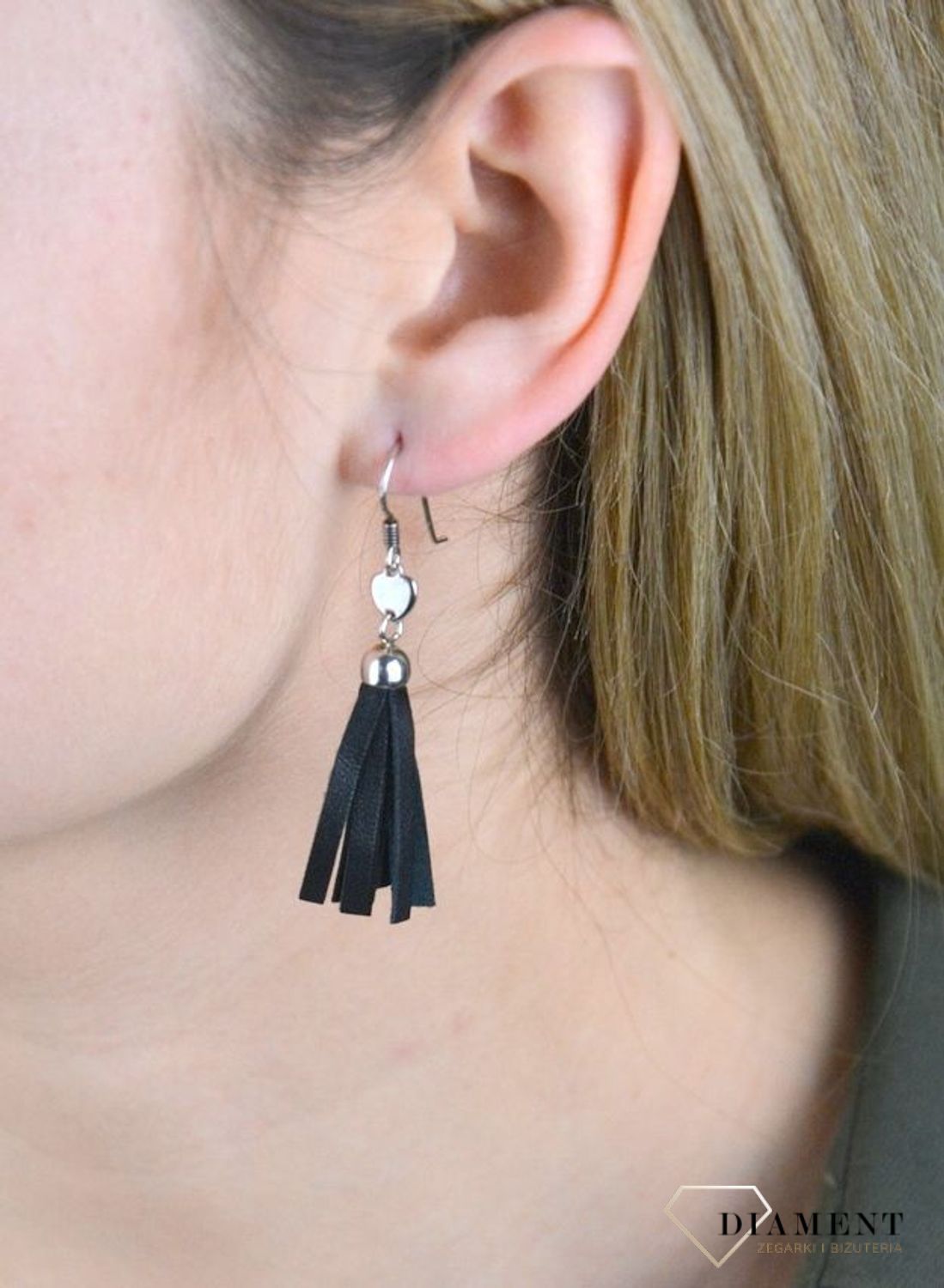 Kolczyki srebrne wiszące chwosty frędzle czarne DIA-KLC-8265-925.jpg