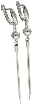Efektowne kolczyki damskie wiszące wykonane ze srebra próby 925, model DIA-KLC-8291-925. Delikatne niteczki o długości 7,5 cm, z wygodnym zapięciem angielskim. Waga 4,40 g.1.jpg