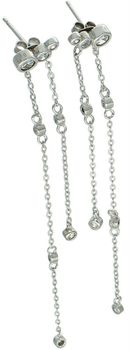 Długie srebrne kolczyki 925 z cyrkoniami umieszczonymi na łańcuszku. Długość 8 cm, zapięcie sztyft. Elegancja i lekkość w jednym dodatku.1.jpg
