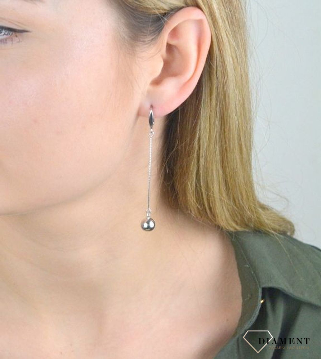 Kolczyki srebrne kulki na łańcuszku DIA-KLC-8305-925.jpg