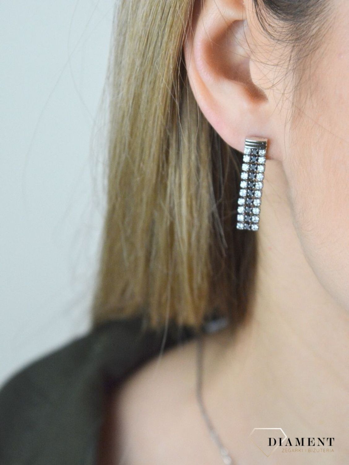 Kolczyki srebrne wiszące cyrkonie biało czarne DIA-KLC-8310-925'.jpg