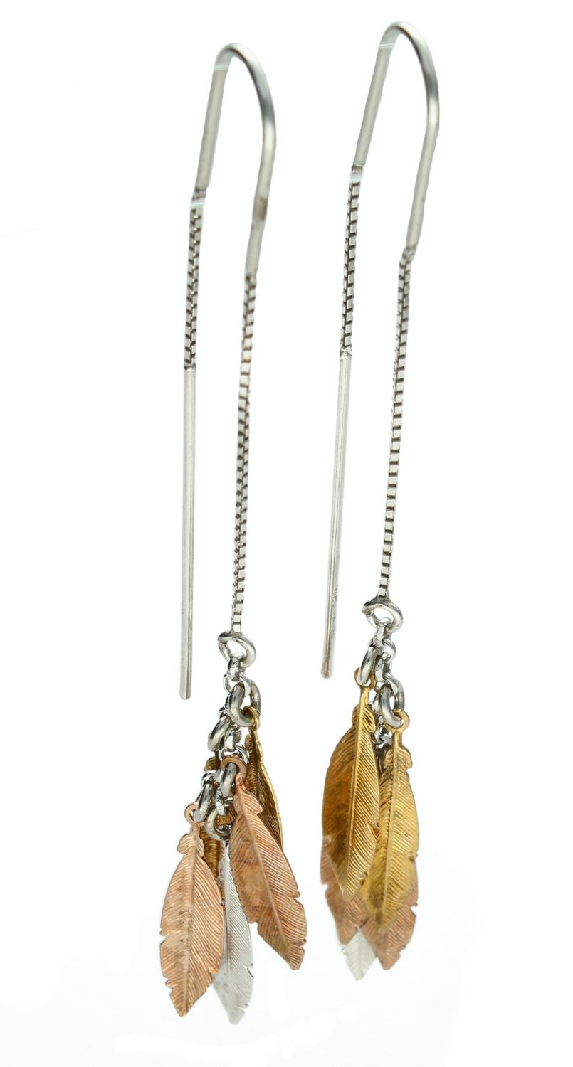 Srebrne kolczyki damskie 925 wiszące z piórkami DIA-KLC-8312-925.jpg