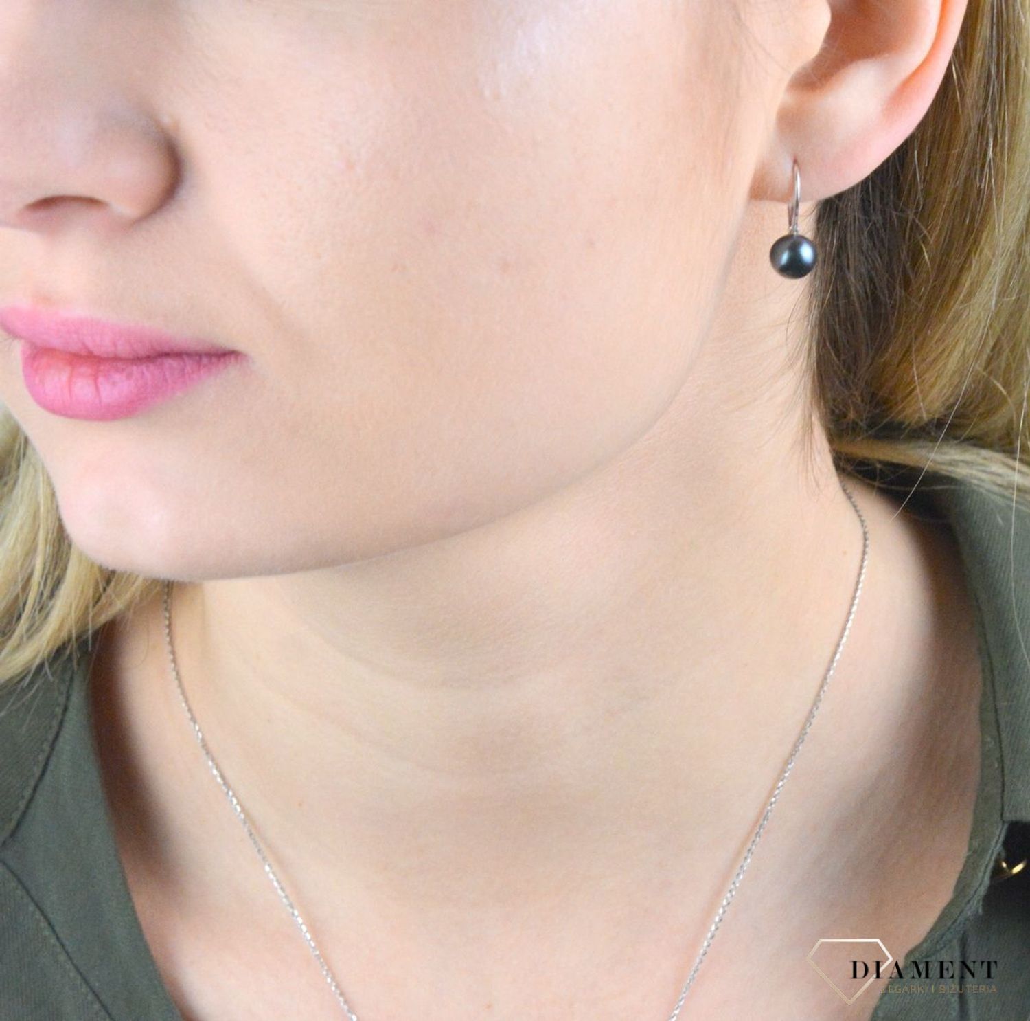 Kolczyki srebrne perły wiszące granatowe DIA-KLC-8314-925.jpg