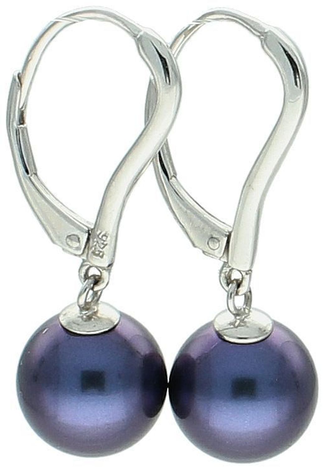 Kolczyki srebrne 925 damskie DIA-KLC-8316-925, perłopławy granat, długość 3,0 cm, szerokość 8 mm, zapięcie bigiel angielski, waga 4,60 g. Eleganckie i trwałe.1.jpg